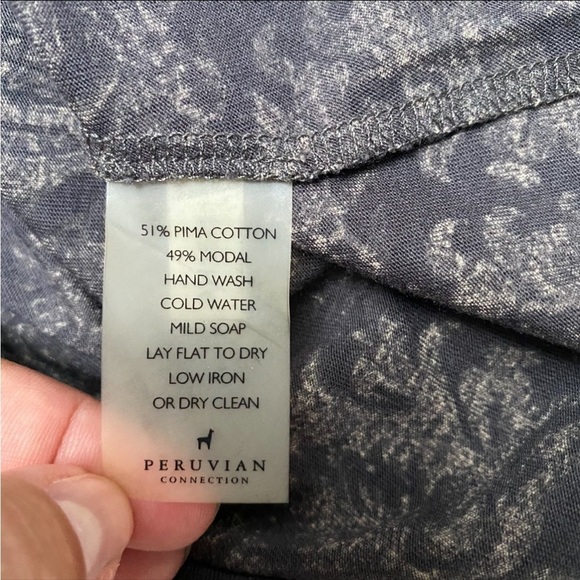 Peruvian Connection Small Black Cream Paisley Knit Boho Fit Flare Dress - Picture 15 of 15